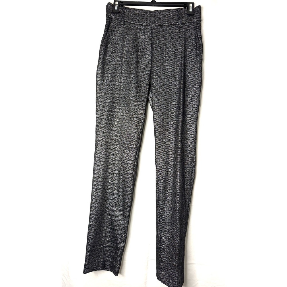 Jules & Leopold Black Silver Metallic Pull On Pants Sz xs